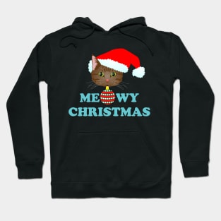 Meowy Christmas 2: Brown Tabby (Blue) Hoodie